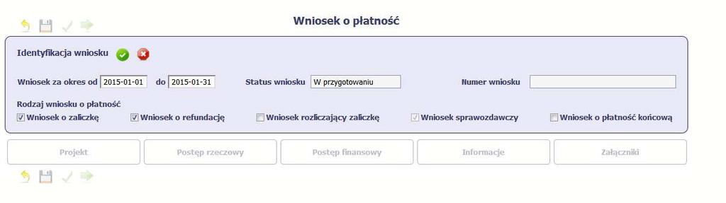 rozliczać zaliczkę i ubiegać się o refundację kosztów (zaznaczasz Wniosek rozliczający zaliczkę i Wniosek o refundację), rozliczać zaliczkę, wnioskować o jej kolejną transzę a także ubiegać się o