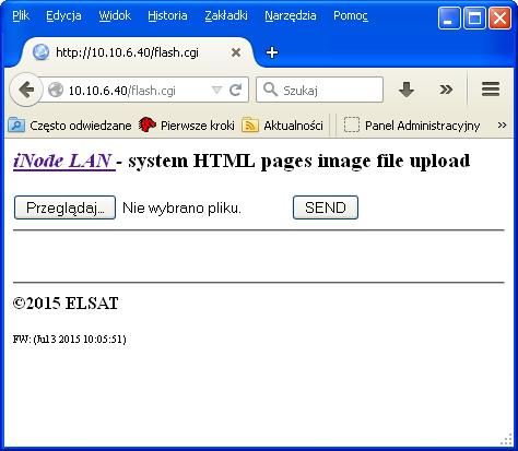 Strona SYSTEM HTML umożliwia wymianę stron systemowych. Plik ze stronami w identycznym formacie jak te użytkownika wgrywa się do obszaru stron systemowych z użyciem strony flash.