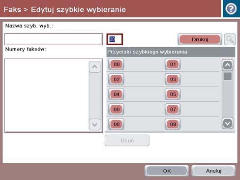 4. Dotknij pola Nazwa szybkiego wybierania, aby wyświetlić klawiaturę. 5.