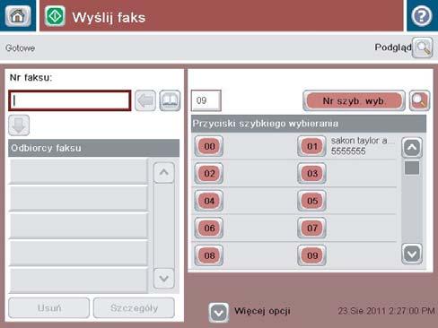 Wysyłanie faksu po ręcznym wpisaniu numeru 1.