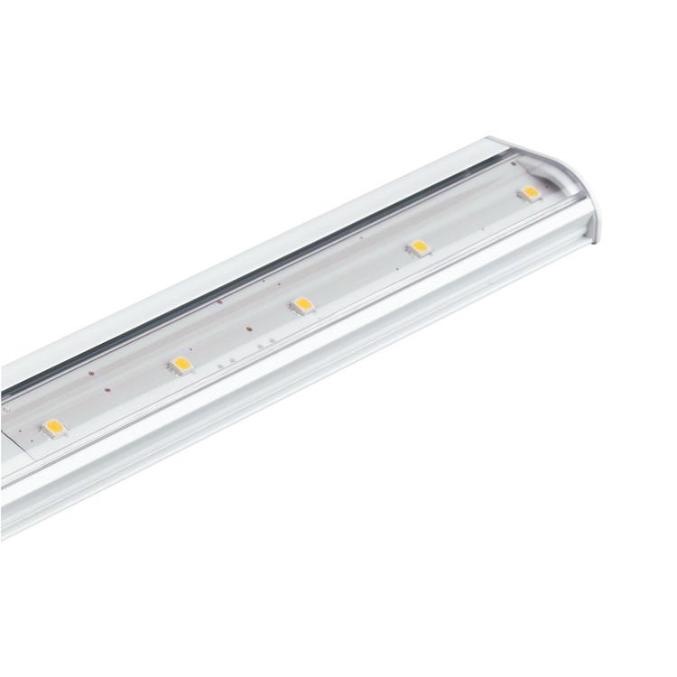Cechy Opcje z neutralnym (4000 K) i ciepłym (3000 K) światłem białym Strumień świetlny ponad 1000 lumenów z jednego metra Kąt rozsyłu światła 20º gwarantujący jednolite oświetlenie produktów