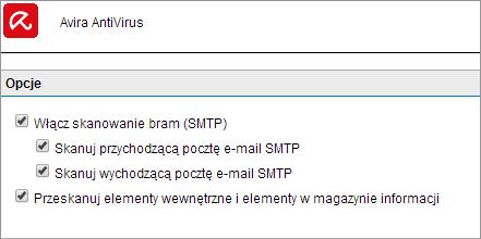 4.1.2 Avira Program GFI MailEssentials używa oprogramowania antywirusowego Avira do skanowania przychodzących, wychodzących i wewnętrznych wiadomości e-mail pod kątem obecności wirusów.