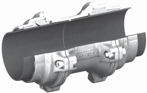 Charakterystyka techniczna złącza Ø110 2 3 4 5 6 9 7 1 8 Materiały 1. Nakrętka z aluminium 2 O-RING z NBR 3. Korpus złączki z aluminium 4. Pierścień ustalający z technopolymeru 5.