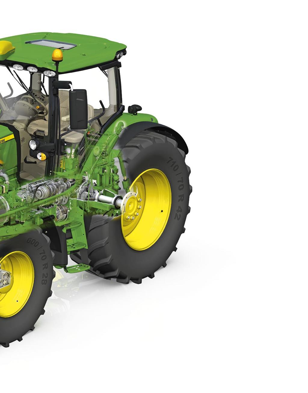 13 2 Ciągniki 6R przekazują ponad 90% mocy na zaczep. > 90% 3 Wysoka wydajność ciągników John Deere serii 6R jest wynikiem przełomowych rozwiązań w projektowaniu inżynierskim.