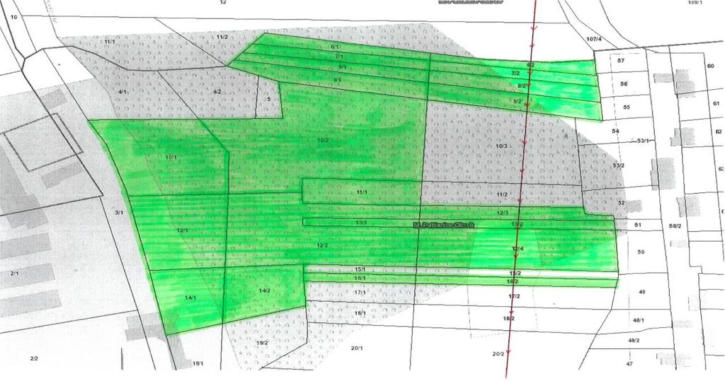 Mapa nr 4. Obszar ze wskazaniem działek ewidencyjnych będący przedmiotem wyceny.