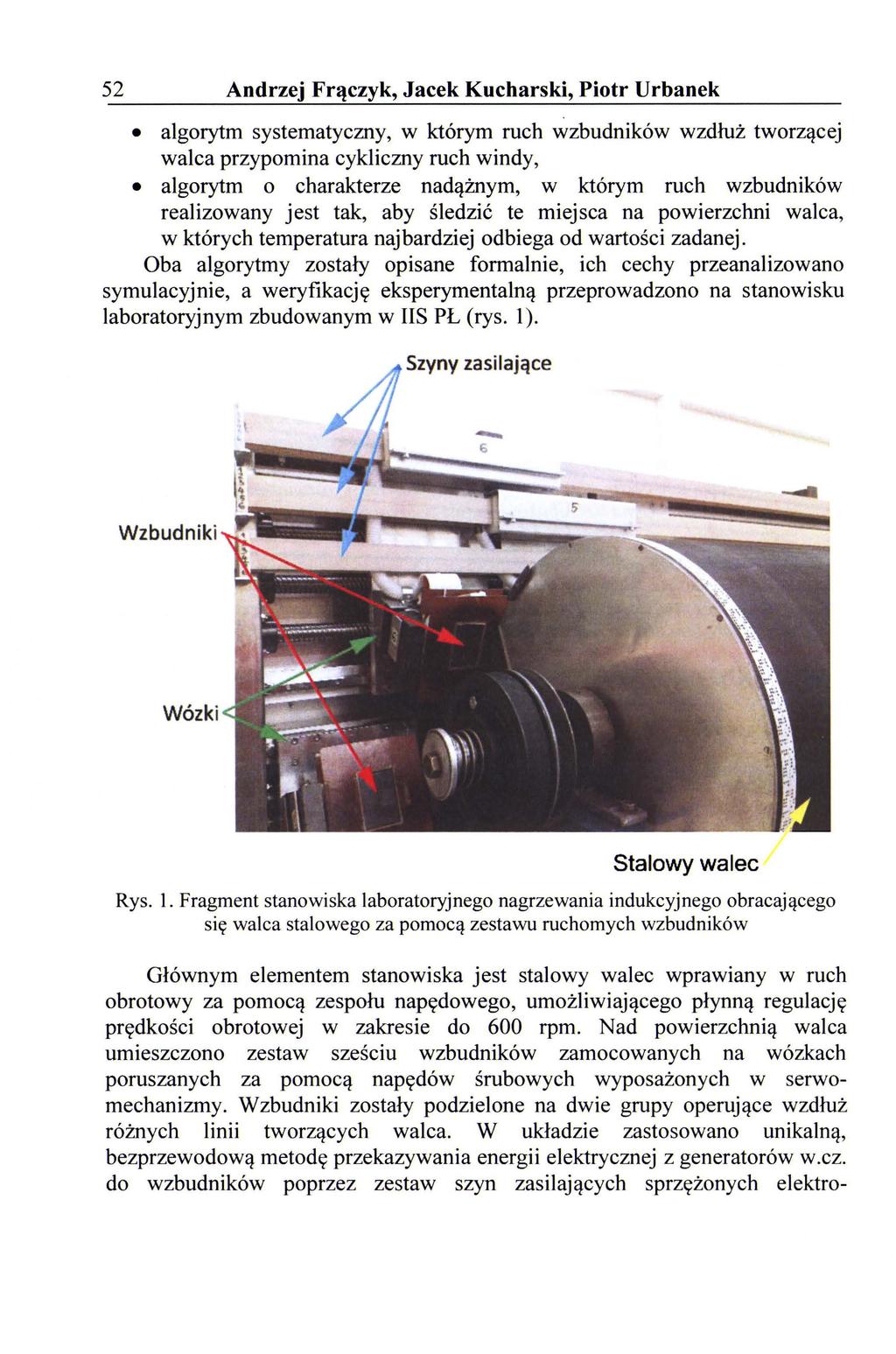 52 Andrzej Frączyk, Jacek Kucharski, Piotr Urbanek algorytm systematyczny, w którym ruch wzbudników wzdłuż tworzącej walca przypomina cykliczny ruch windy, algorytm o charakterze nadążnym, w którym