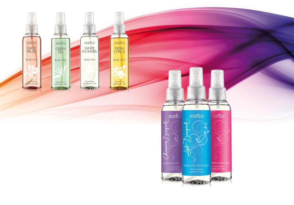 PERFUMOWANE MGIEŁKI DO CIAŁA OTUL CIAŁO PACHNĄCĄ MGIEŁKĄ Lekkie, wzbogacone w ekstrakt z dzikiej