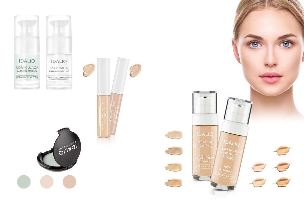 IDEALNY MAKE UP Podkład balansujący Podkład o lekkiej, beztłuszczowej formule wzbogacony w ekstrakt z białej herbaty, witaminę E i d-pantenol. Przywraca równowagę cerze mieszanej.