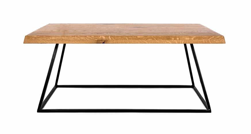102 100.Stolik dębowy Vinelli 2017 Stolik kawowy z litego drewna (wymiary: 110 60 cm) w odcieniu ciepłego brązu cappuccino. Blat wykonany z wysokogatunkowego dębu,zawiera 3 piękne słoje.