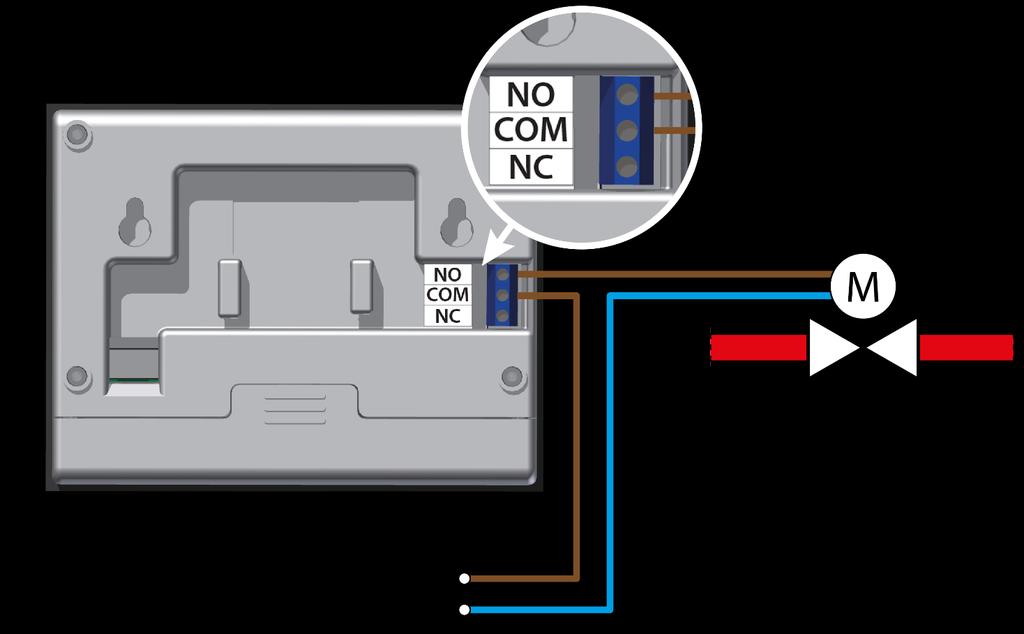 Połączenie przewodów obu urządzeń przedstawia poniższy schemat: Schemat podłączenia regulatora VER-15