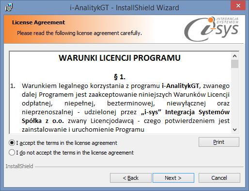 (rys. 2) Akceptacja warunków licencji W następnym kroku