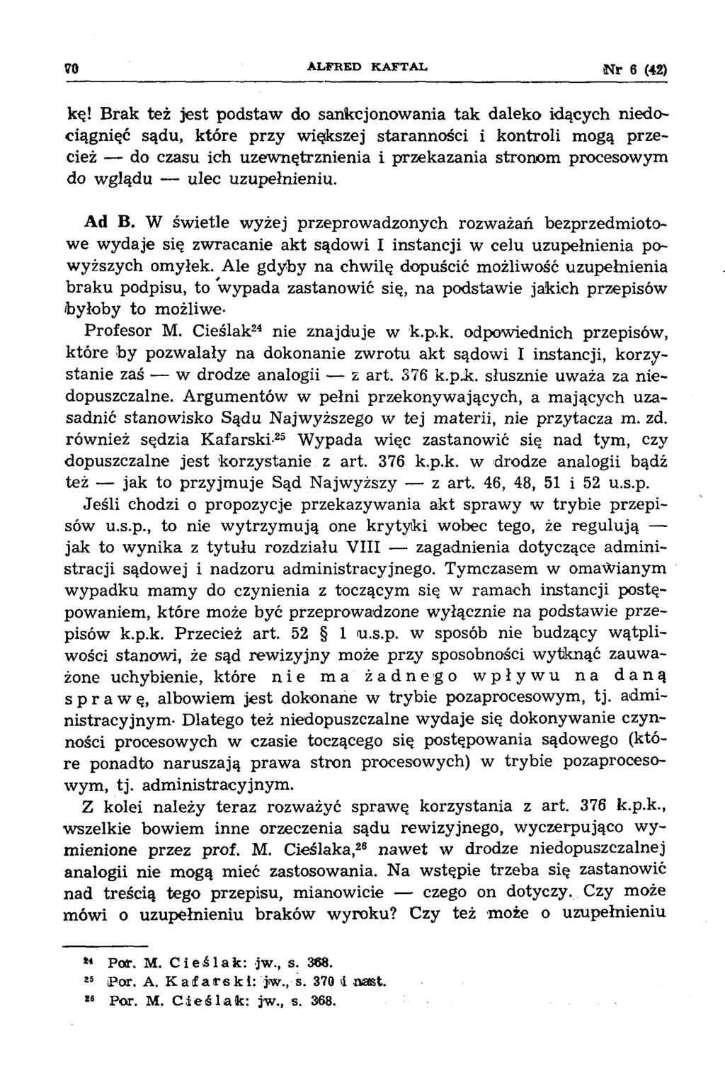 m A L F R E D K A F T A L Nr 6 (42) kę!