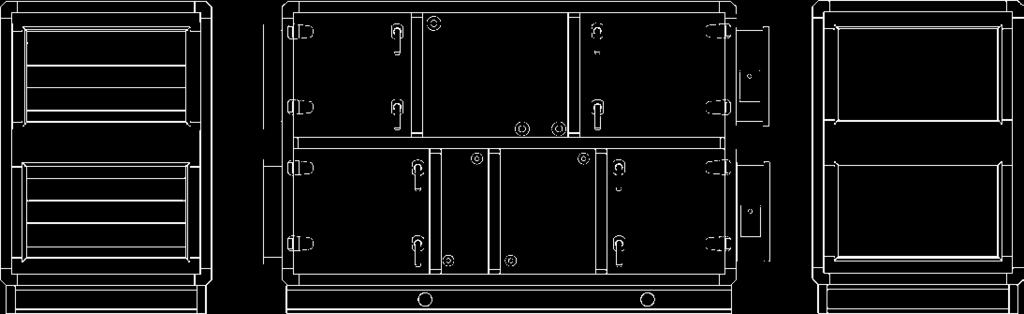 Sekcja nawiewna oraz wyciągowa mogą być oddalone od siebie, co jest szczególnie istotne, gdy ilość miejsca na montaż urządzenia jest
