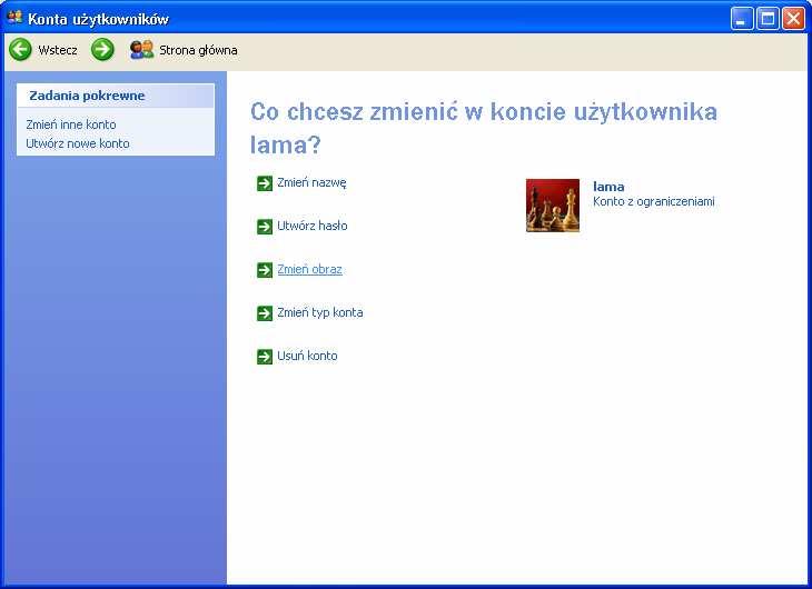 4. Wpisz nazwę nowo tworzonego konta i naciśnij przycisk Dalej. 5. Określ typ konta do wyboru są dwie opcje: Administrator lub Ograniczone. Zaznacz opcje Ograniczone. 6.