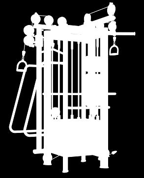 many workout positions on a small surface four cables can be used separately the triceps cable equipped with a backrest for