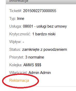 Ostatecznie tak wypełnioną odpowiedź zatwierdzamy poprzez kliknięcie Akceptuj Reklamacja do zamkniętego Zgłoszenia W przypadku kiedy Konsultant zamknął Zgłoszenie a Klient ma jeszcze uwagi do tego