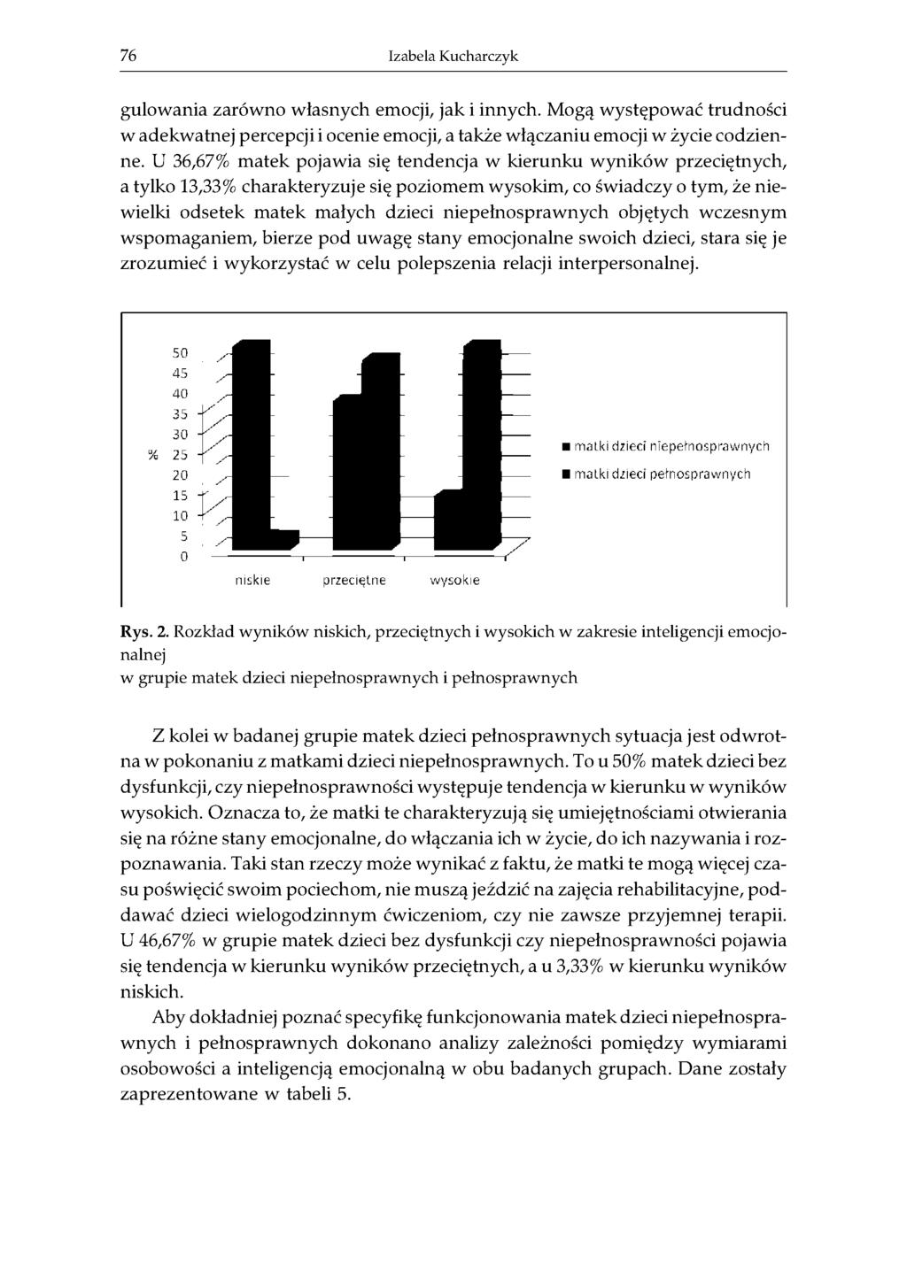 76 Izabela Kucharczyk gulowania zarówno własnych emocji, jak i innych. Mogą występować trudności w adekwatnej percepcji i ocenie emocji, a także włączaniu emocji w życie codzienne.
