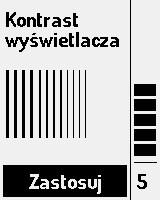 Regulacja kontrastu ekranu Kontrast ekranu należy regulować w taki sposób, aby zapewnić jak najlepszą