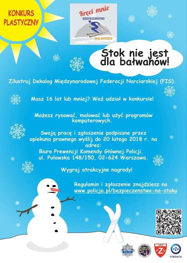 Trwa konkurs plastyczny Stok nie jest dla bałwanów zapraszamy do udziału. Panujące obecnie mało sprzyjające warunki atmosferyczne nie zachęcają do aktywnego wypoczynku dzieci na świeżym powietrzu.