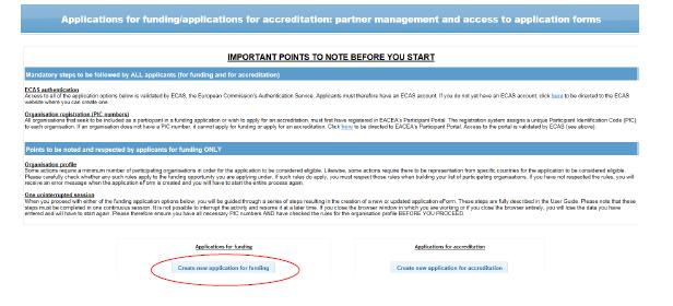B. Tworzenie elektronicznego formularza wniosku (e-formularza) Po otrzymaniu kodu PIC, można utworzyć e-formularz za pomocą Participant Partnership Management Tool: https://eacea.ec.europa.