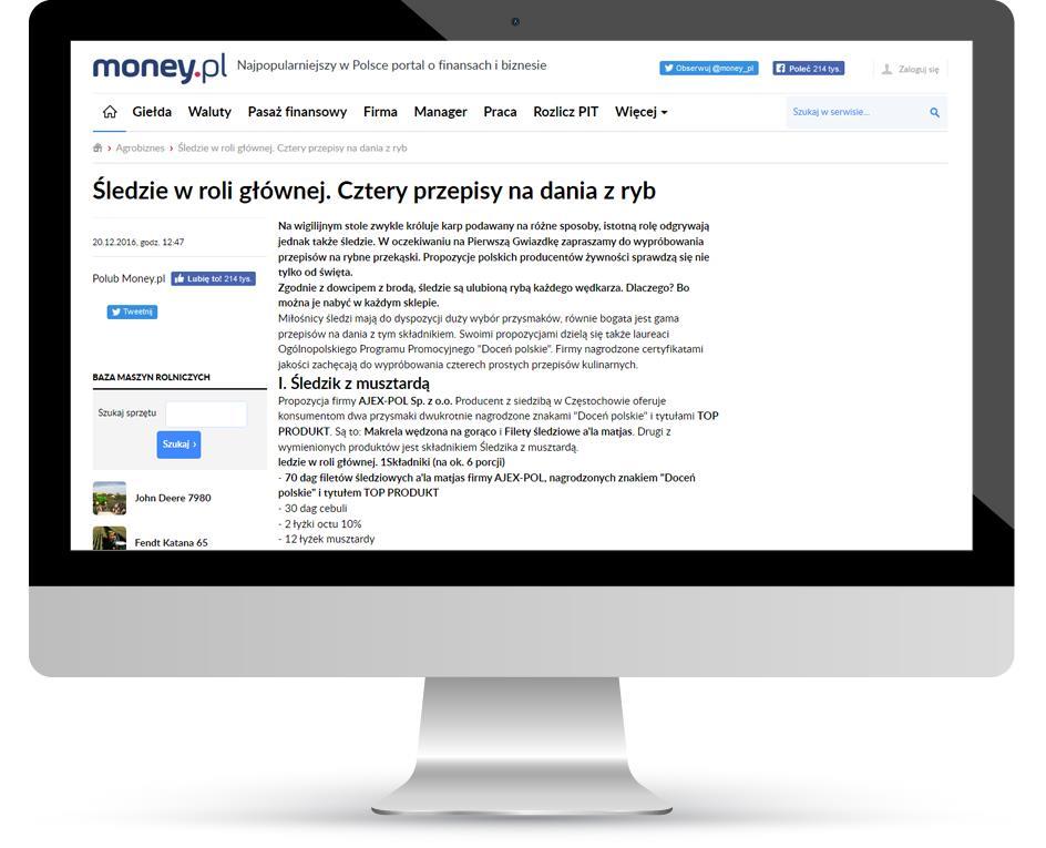 Kilka przykładów naszych działań: Firma : AJEX-POL Sp. z o.o. SEKO SA, GRAAL S.A., BIAŁUTY Sp. z o.o., Manufaktura Fishparty, E.