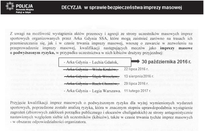 Opinia Komendanta Miejskiego Policji w