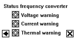 [Hz] 20 50 40 Nastawienie częstotliwości FU, przy której regulowana pompa powinna pracować w razie awarii czujnika 3.3.6 Status FU * (Strona 1 - Komunikaty o stanie (Contr.