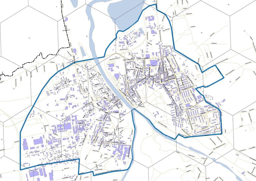 Mapa 33. Obszar zdegradowany w ujęciu przestrzennym Miasta Żywiec.