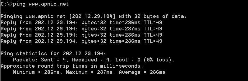 W Europie: C:\> ping www.ripe.net W Ameryce Południowej: C:\> ping lacnic.