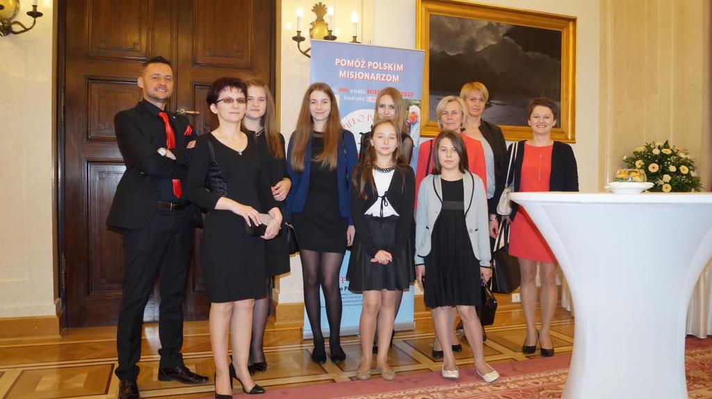 Uczestnicy Konkursu Mój Szkolny Kolega z Misji w Pałacu Prezydenckim 21.04.2017 r.