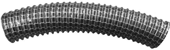 SUPERELASTIC Dwie warstwy miękkiego PVC wzmocnione włóknem Spirala z drutu stalowego pokryta PVC Od 0 C do +85 C Lekki, bardzo elastyczny wąż przeznaczony do odprowadzania pyłów, zanieczyszczonego