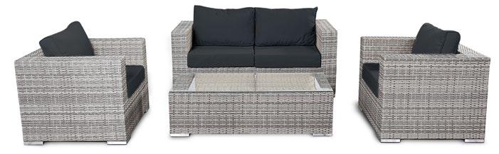 4 częściowy zestaw mebli z technorattanu () Sofa: 147x80x66 cm (B) 2