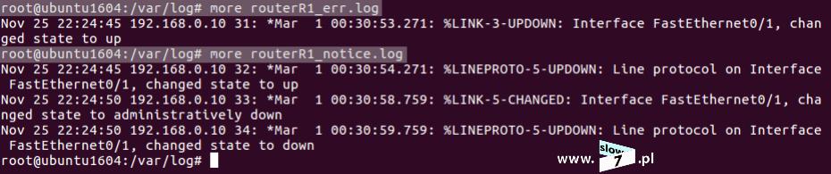 Na początku wpisu zaznaczyłem, że do odbierania informacji o zdarzeniach przez serwer Syslog zamiast domyślnego protokołu UDP może zostać użyty protokół TCP.