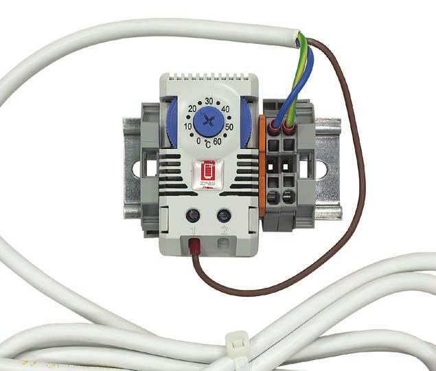 WENTYLAJA Termostat Termostatyczne regulatory zamykające i otwierające służą do sterowania panelami wentylacyjnymi, ogrzewaczami, wymiennikami ciepła lub załączania podajników sygnału przy