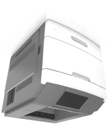 Korzystanie z aplikacji MS812de 133 Korzystanie z aplikacji MS812de Informacje na temat drukarki Wyposażenie drukarki Model podstawowy 1 Odbiornik standardowy 2 Panel sterowania drukarki 3 podajnik