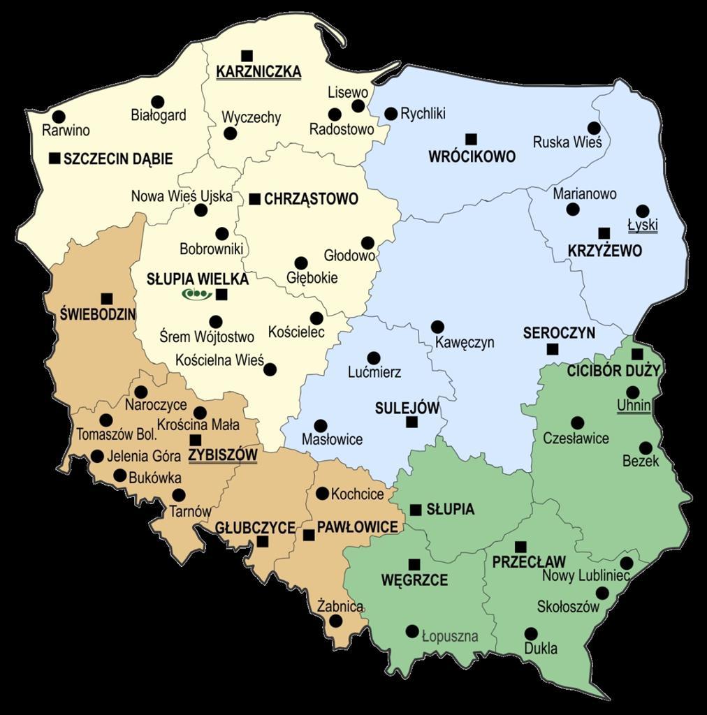 Sieć doświadczalna COBORU 50 - Punktów