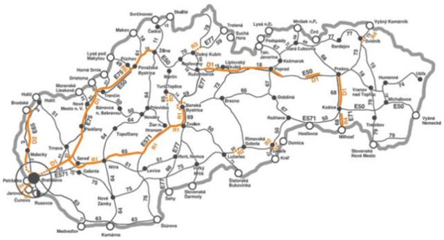 Łączna długość tras objętych opłatami drogowymi na Słowacji wynosi 2600 kilometrów. System poboru opłat nosi nazwę MYTO i jest połączeniem systemu satelitarnego GPS z technologią mikrofalową.