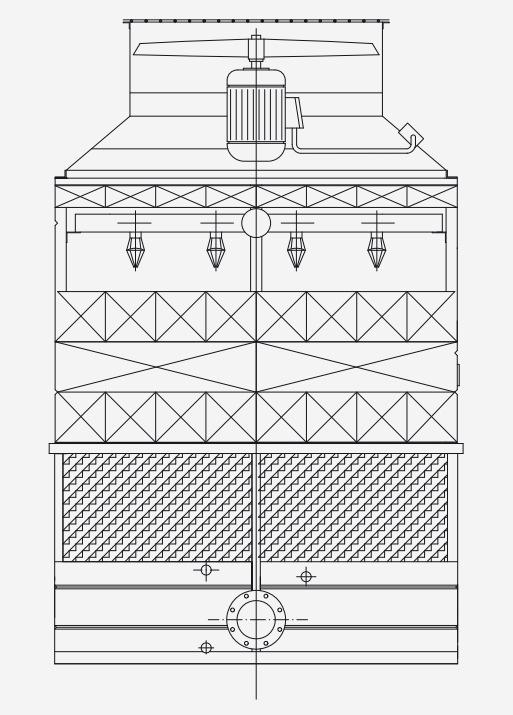 WYKONANIE Każdy z elementów składowych wieży chłodniczej może być wykonany z różnych materiałów w zależności od indywidualnych zapotrzebowań danego klienta lub środowiska w jakim będzie pracować
