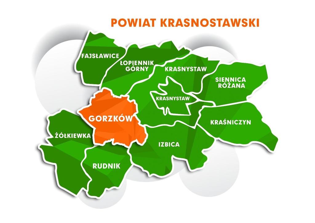 Rysunek 4 Położenie Gminy Gorzków w powiecie krasnostawskim Źródło: Opracowanie własne 1.2.2 Charakterystyka sieci osadniczej Gmina Gorzków obejmuje teren o łącznej powierzchni 96 km 2.
