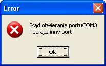 Gdy wszystko jest poprawnie skonfigurowane okno testowe zostanie zamknięte. W przeciwnym wypadku zostanie wyświetlony komunikat o błędzie.