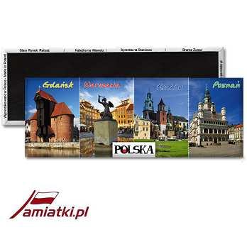 Magnes panorama składanka - cztery miasta Polski.