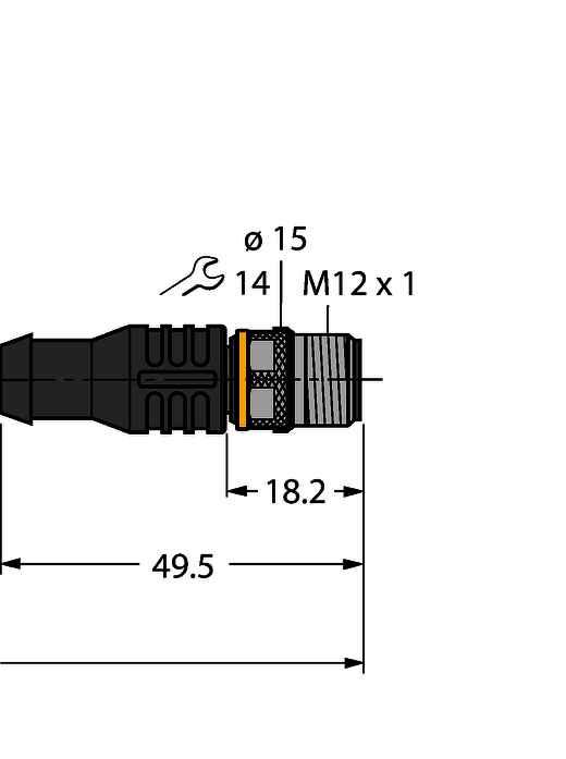 USB-2IOL-0002; złącze żeńskie M12, proste, 8pinowe na złącze męskie M12, proste, 3pinowe;