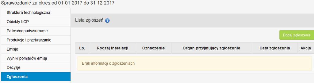 Pojawi się wówczas formularz wprowadzania danych dotyczących zgłoszenia.