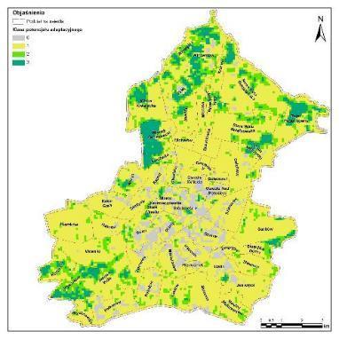 BZI a miejska wyspa ciepła Miejska wyspa ciepła Pokrycie terenu zielenią Potencjał adaptacyjny miasta Potencjał adaptacyjny związany z