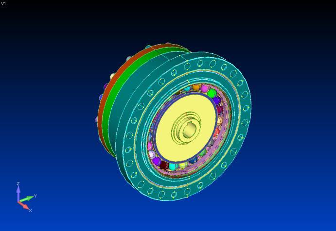 132 P. Folęga a) b) c) Rys. 1. a) Przekładnia falowa [2], b) model geometryczny przekładni, c) model numeryczny przekładni Fig. 1. a) Harmonic drive, b) geometric model of gear, c) numerical model of gear 2.