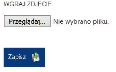 Istnieje możliwość dołączenia zdjęcia znajdującego się na dysku użytkownika aplikacji.