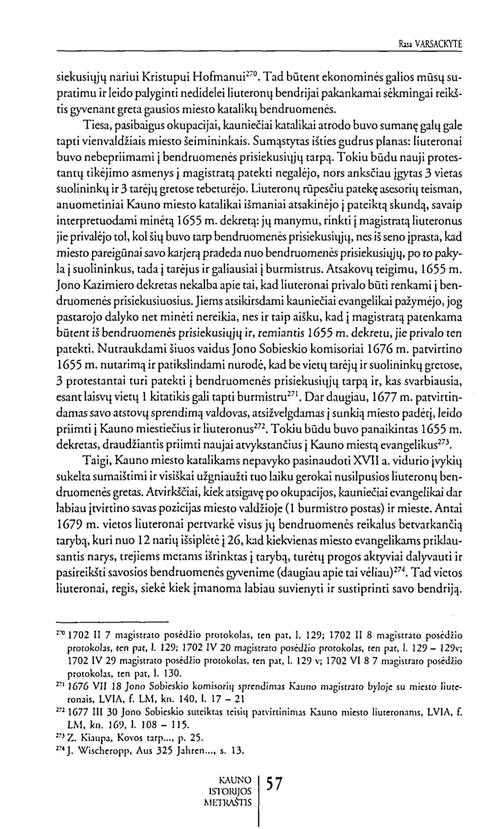 bavarsackytė siekusiųjų nariui Kristupui Hofmanui'.