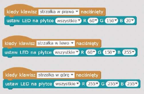 #SuperKoderzy / Robo-matematycy / Silniki, brzęczyki i diody, czyli poznajemy się bliżej z mbotem Nauczyciel wyświetla bloczek: Tłumaczy, że działa on analogicznie do