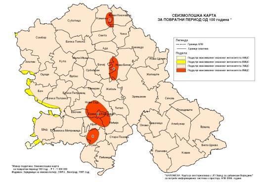 ПЛАН ДЕТАЉНЕ РЕГУЛАЦИЈЕ ''СТАЗА ЗДРАВЉА'' У К.О. ВРДНИК Према карти макросеизмичке рејонизације издате од стране Сеизмолошког завода Србије у Београду 1987.