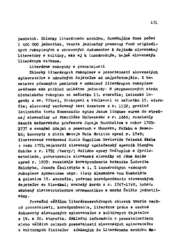 131 pamiatok.